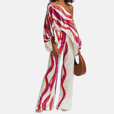 Loose Bat Sleeve Wide Leg Pants Casual Suit